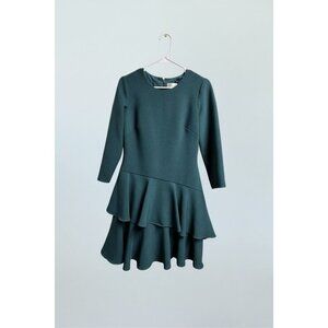 Eliza J Green Tiered Ruffle Long Sleeve Dress Size 6